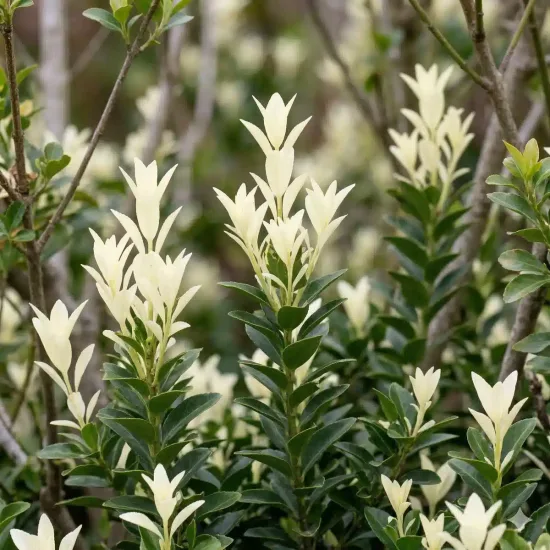Fusain du japon 'Paloma blanca' (Euonymus japonicus)