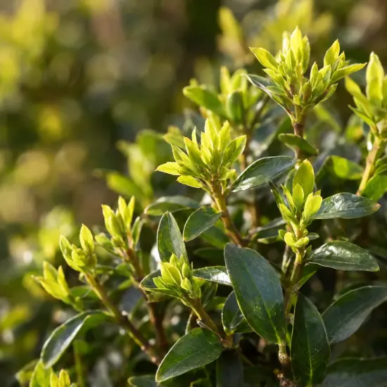 Troène du japon (Ligustrum jonandrum) — feuillage dense aux jeunes pousses vert tendre
