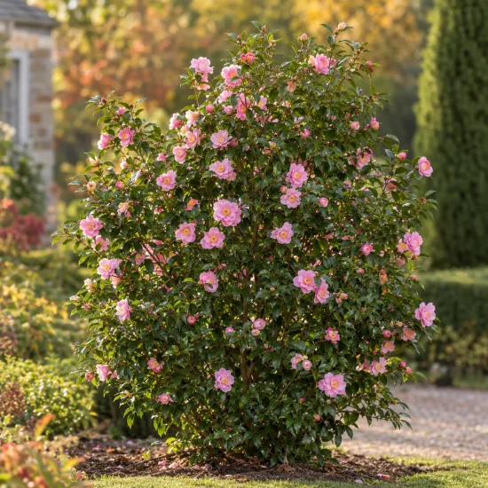 Camélia d'automne 'Sandra rose' (Camellia sasanqua) — Photo d'illustration, photo 2