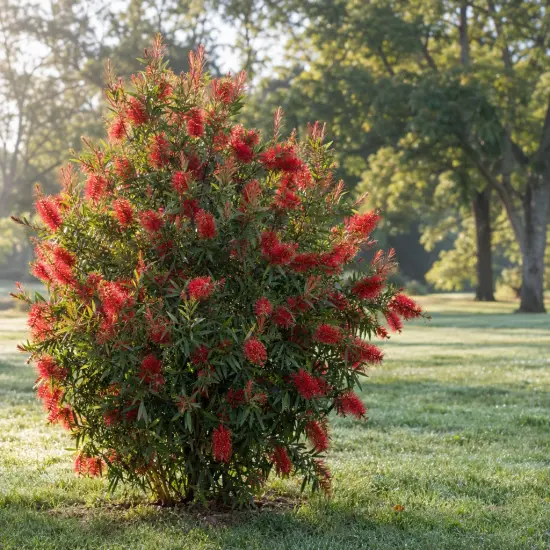 Rince-bouteilles 'Splendens' (Callistemon citrinus) — arbuste dense aux épis floraux rouges
