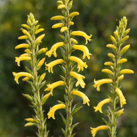 Orchidée (Deuterocohnia longipetala) — grappes dressées de fleurs tubulaires jaunes · Photo d'illustration