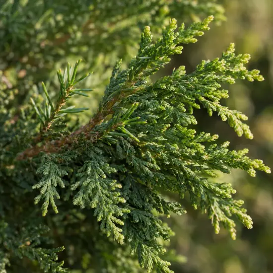 Genévrier doré de pfitzer 'Compacta' (Juniperus pfitzeriana) — rameaux denses de conifère au feuillage fin