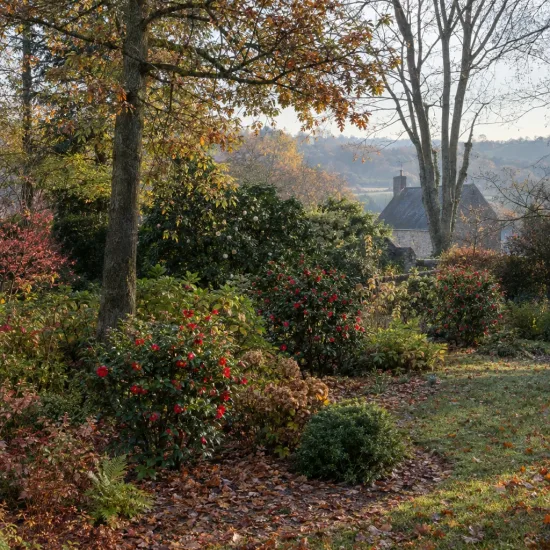 Camélia d'automne 'Yuletide rouge' (Camellia sasanqua) — Photo d'illustration, photo 3
