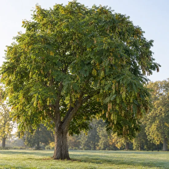 Ptérocaryer de chine (Pterocarya stenoptera) — grand arbre isolé au feuillage dense · Photo d'illustration