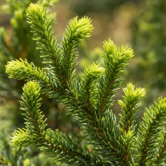 Cèdre du japon 'Vilmoriniana' (Cryptomeria japonica) — gros plan sur jeunes rameaux aux aiguilles fines