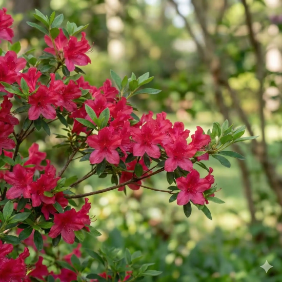 Azalée japonaise 'Bonfire rouge framboise'