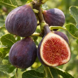 Figuier 'Osborn prolific' (Ficus carica) — gros plan sur plusieurs fruits mûrs