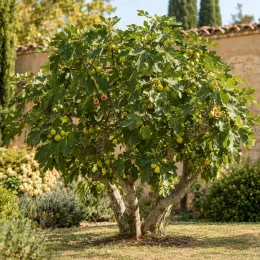 Figuier 'Brunswick' (Ficus carica) — arbre fruitier touffu portant de nombreux fruits