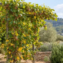 Kiwaï 'Rote potsdamer' (Actinidia arguta) — liane vigoureuse couverte de petits fruits ronds