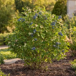 Myrtillier 'Meader' (Vaccinium corymbosum) — arbuste fruitier avec nombreuses baies bleues