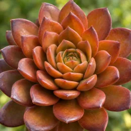 Succulente 'Surreal sienna' (Semponium) — rosette charnue aux feuilles épaisses orangées · Photo d'illustration