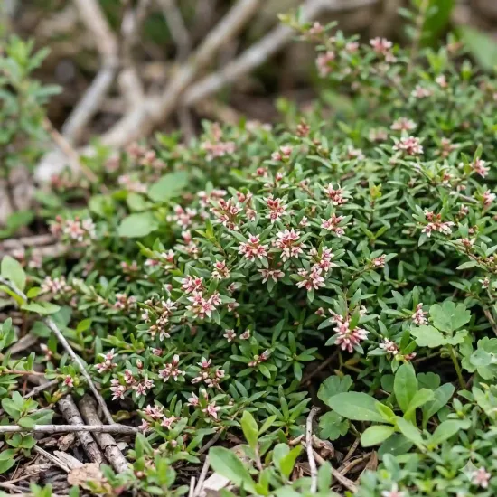 Pseudanthus 'Radiance' (Pseudanthus tasmanicus) — petit arbuste couvre-sol aux petites fleurs rosées
