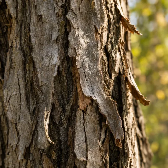 Carier écailleux (Carya carolinae-septentrionalis) — gros plan sur écorce d arbre fissurée · Photo d'illustration