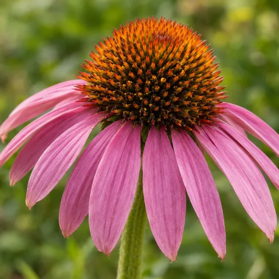 Échinacée (Echinacea purpurea) — gros plan sur fleur rose à cœur conique