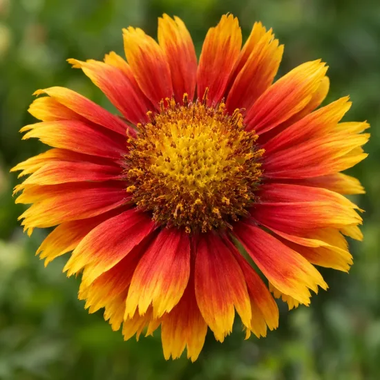 Gaillarde 'Gusto sweet chili' (Gaillardia) — fleur bicolore rouge et jaune en gros plan
