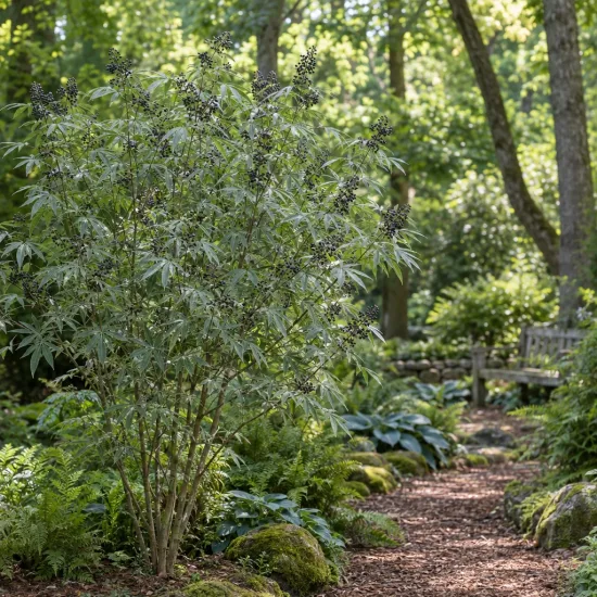 Gattilier de chine (Vitex negundo) — arbuste dressé au feuillage léger en sous-bois