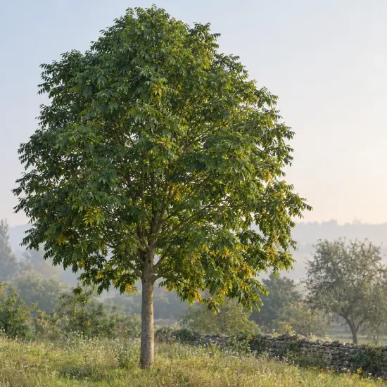 Noyer hybride 'Ng23 caumont' (Juglans nigra) — grand arbre isolé dans un pré