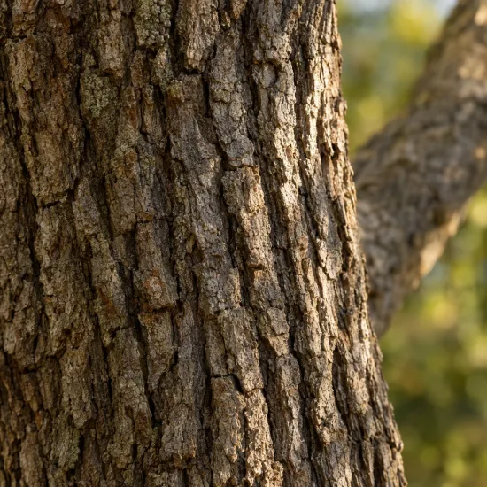 Pacanier à noix de pécan (Carya illlinoinensis) — gros plan sur écorce rugueuse d’arbre · Photo d'illustration