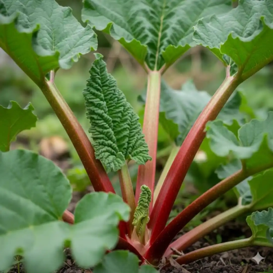 Rhubarbe chinoise 'Fultons strawberry rouge'