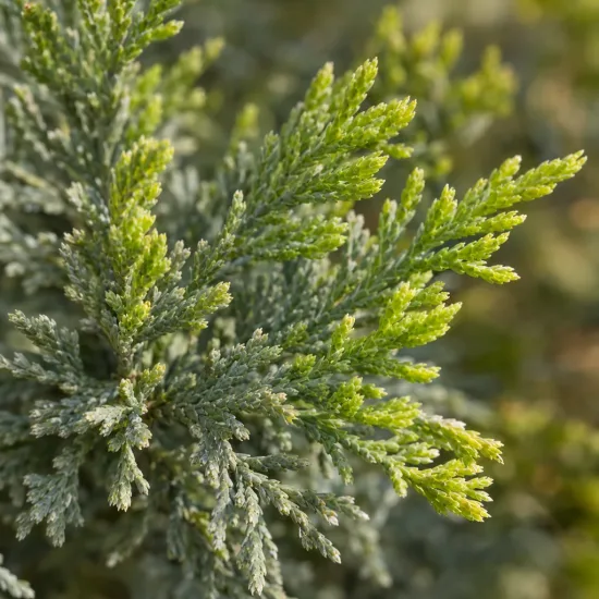 Cyprès de leyland 'Haggerston grey' (Cupressocyparis leylandii) — gros plan sur des rameaux de conifère · Photo d'illustration