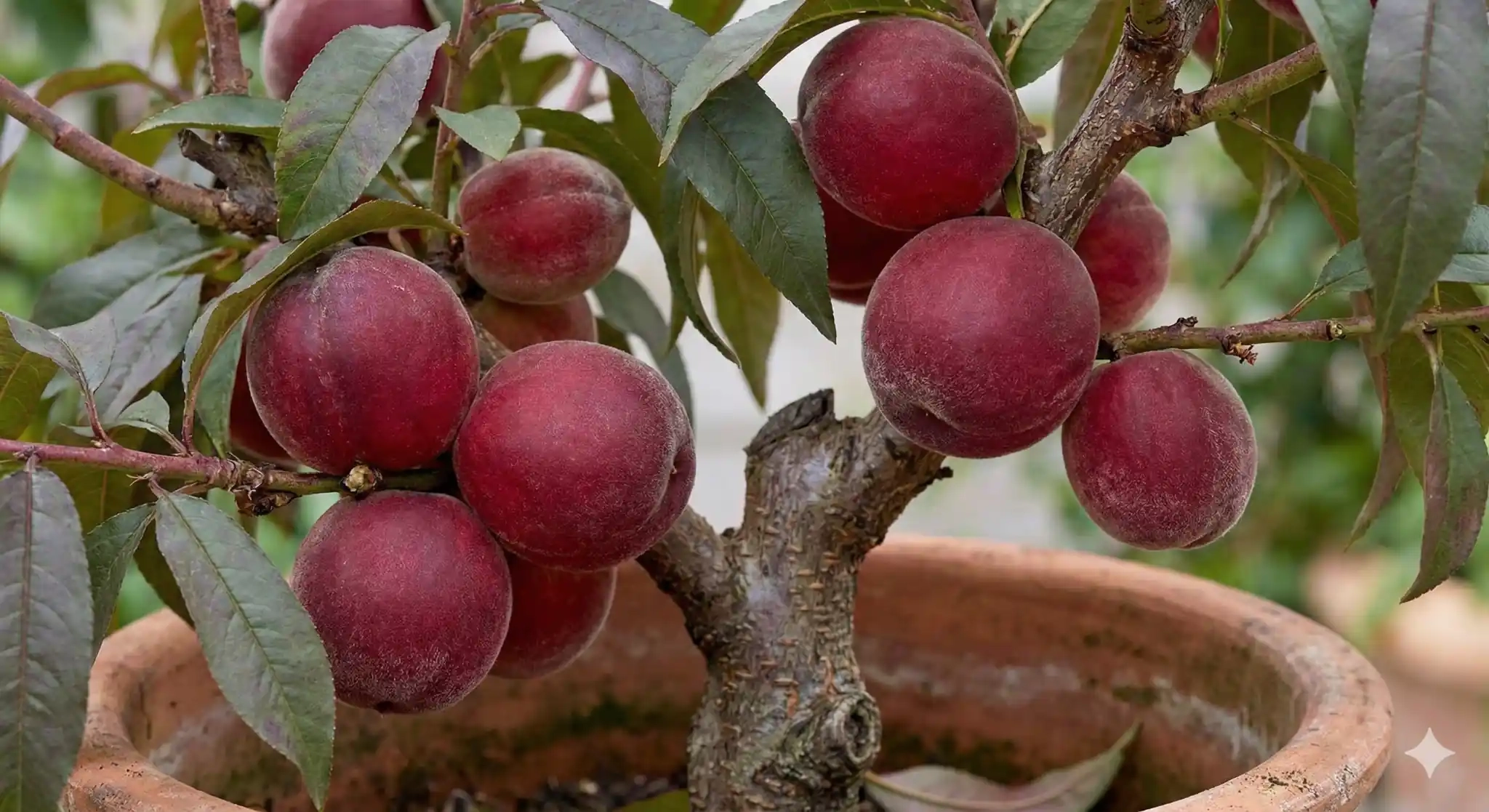 Pêcher nain 'Rubis'