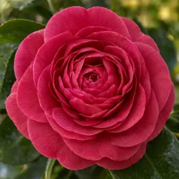 Camélia du japon 'Betty ridley rose' (Camellia japonica) — gros plan sur une fleur rose épanouie · Photo d'illustration