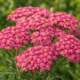 Achillée millefeuille 'Milly rock rose' (Achillea millefolium) — ombelles de petites fleurs roses serrées