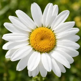 Marguerites 'Alaska' (Leucanthemum superbum) — gros plan d'une fleur blanche à coeur jaune · Photo d'illustration