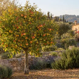 Pommier 'Braeburn' (Malus domestica) — arbre fruitier chargé de fruits colorés · Photo d'illustration