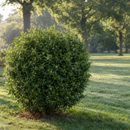 Troène 'Musli' (Ligustrum ibota) — arbuste rond isolé sur pelouse au parc · Photo d'illustration