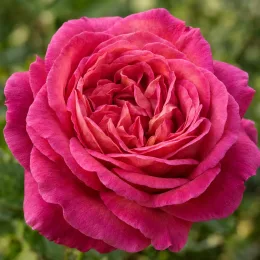 Rosier 'Special anniversaire' (Rosa hybrida) — gros plan de fleur rose très double · Photo d'illustration