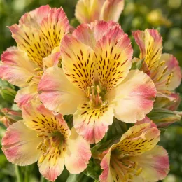 Alstroemeira — fleurs bicolores jaunes et roses en gros plan · Photo d'illustration