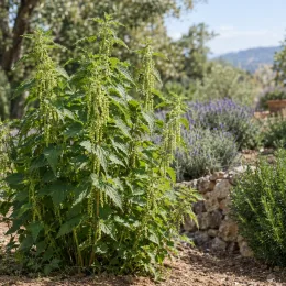 Grande ortie (Urtica dioica) — grand plant dressé au feuillage dentelé piquant · Photo d'illustration
