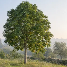 Noyer hybride 'Ng23 caumont' (Juglans nigra) — grand arbre isolé dans un pré