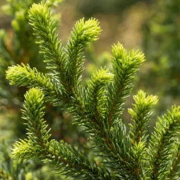 Cèdre du japon 'Vilmoriniana' (Cryptomeria japonica) — gros plan sur jeunes rameaux aux aiguilles fines