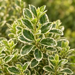 Fusain du japon 'Kathy' (Euonymus japonicus) — feuillage dense vert bordé de crème