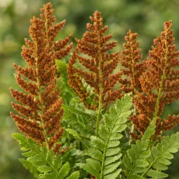 Osmunda (Osmunda regalis) — frondes dressées avec panicules brun orangé · Photo d'illustration